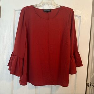 Eloquii Women's Scarlet Bell Sleeve Blouse
